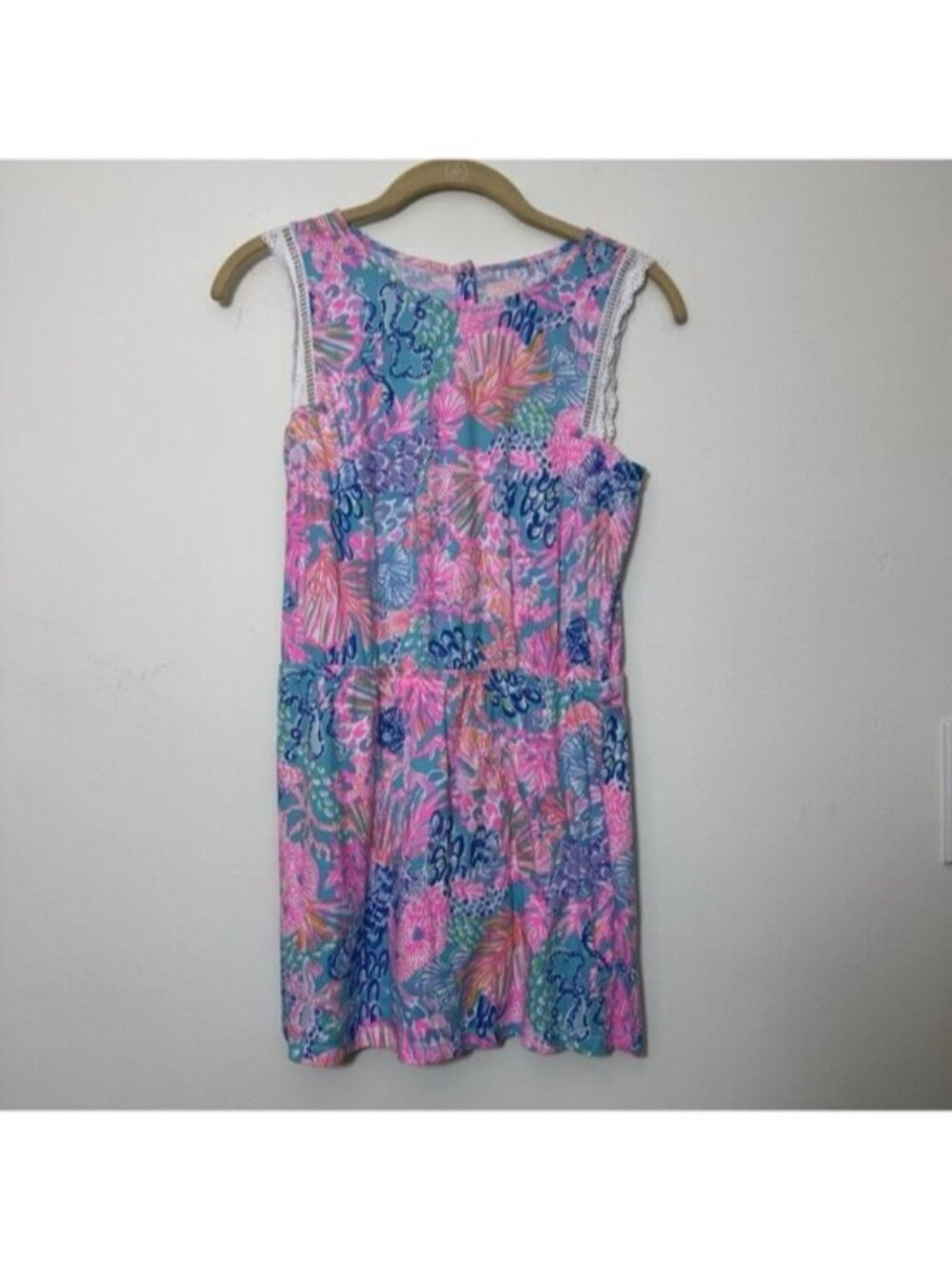 LILLY PULITZER Girls Mini Agee Romper Dress Size XL(12-14))SPLENDOR IN THE SAND